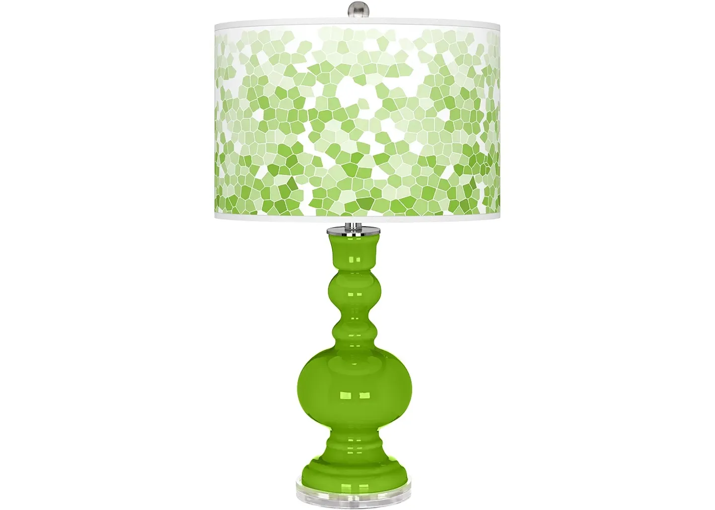 Color Plus Neon Green Mosaic Giclee Apothecary Table Lamp